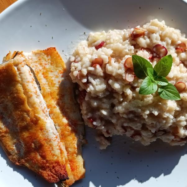 Risoto de Pinhão com Filé de Truta